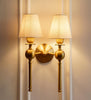 Double Ball Wall Lamp with Off White Shade