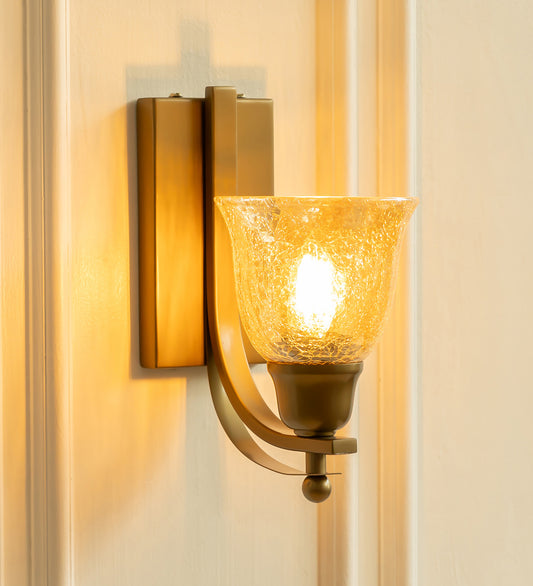 J Wall Lamp with Crackled Cup Glass