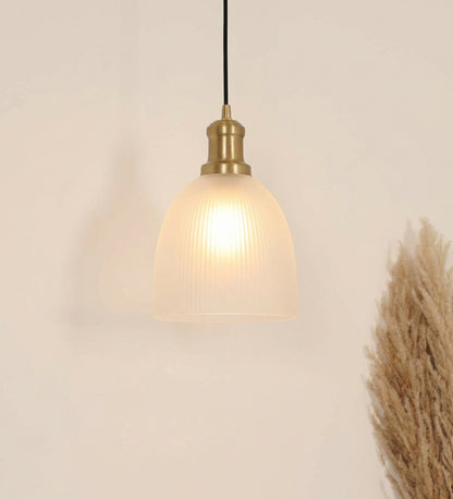 Grooved Frosted Glass Pendant
