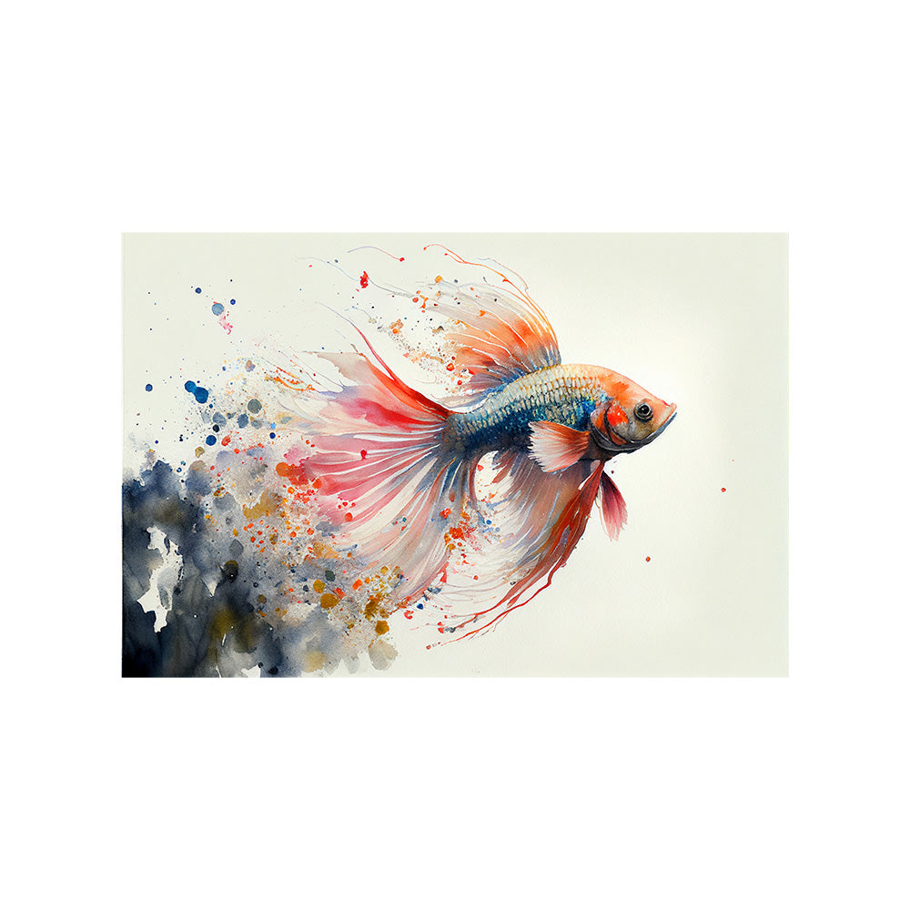Sepia Homes Koi Fish Watercolour Wall Painting | Canvas Wall Art for Living Room, Bedroom & Office