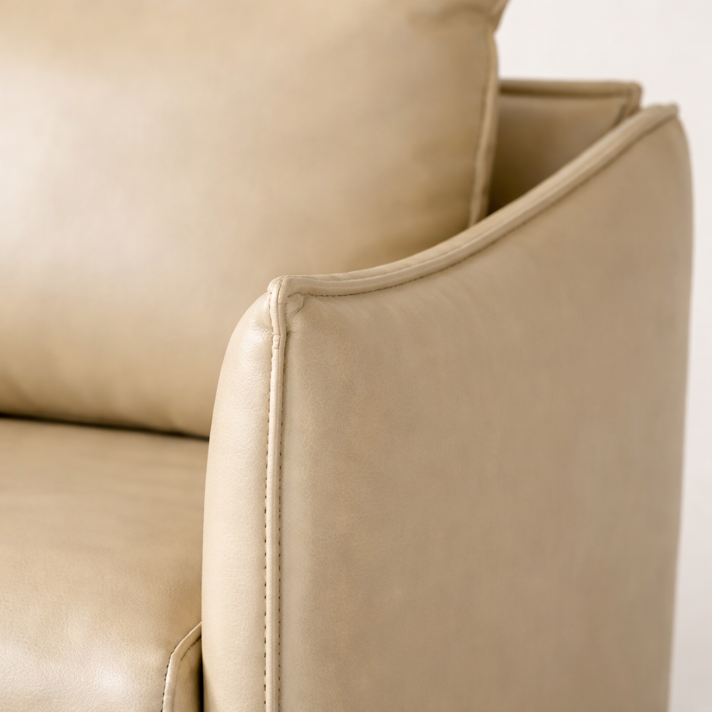 Lucas Accent Chair Beige | Mid Century Accent Chair Light Beige