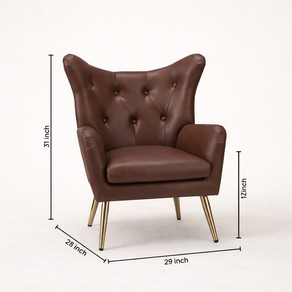 Hedley Arm Chair Brown | Classic Armchair Brown