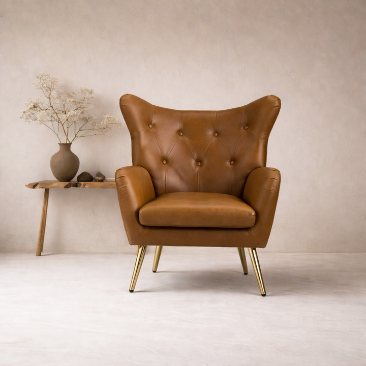 Hedley Arm Chair Tan | Classic Armchair Tan