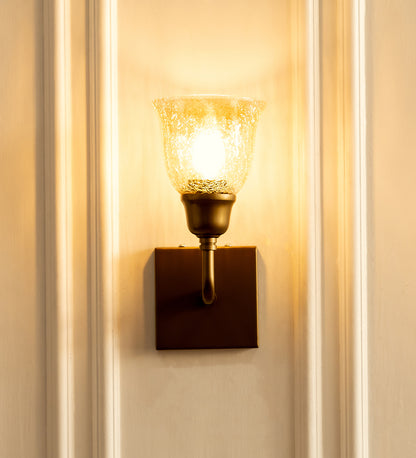 Elbow Wall Lamp with Crackled Cup Glass