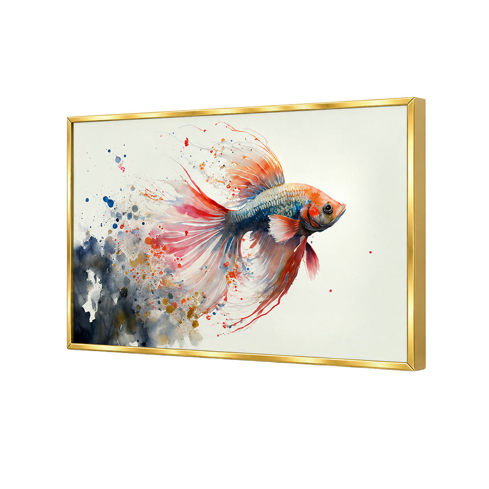 Sepia Homes Koi Fish Watercolour Wall Painting | Canvas Wall Art for Living Room, Bedroom & Office