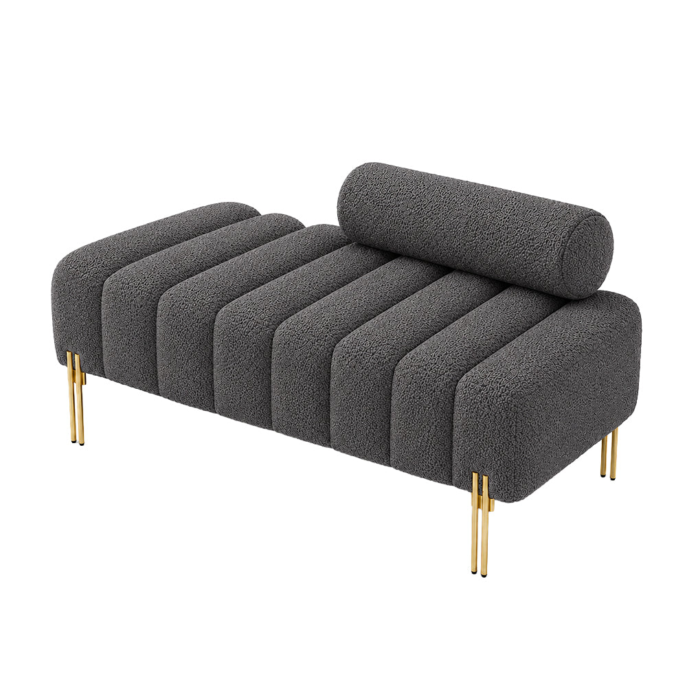 Sepia Homes crest bench With Golden Legs|Grey