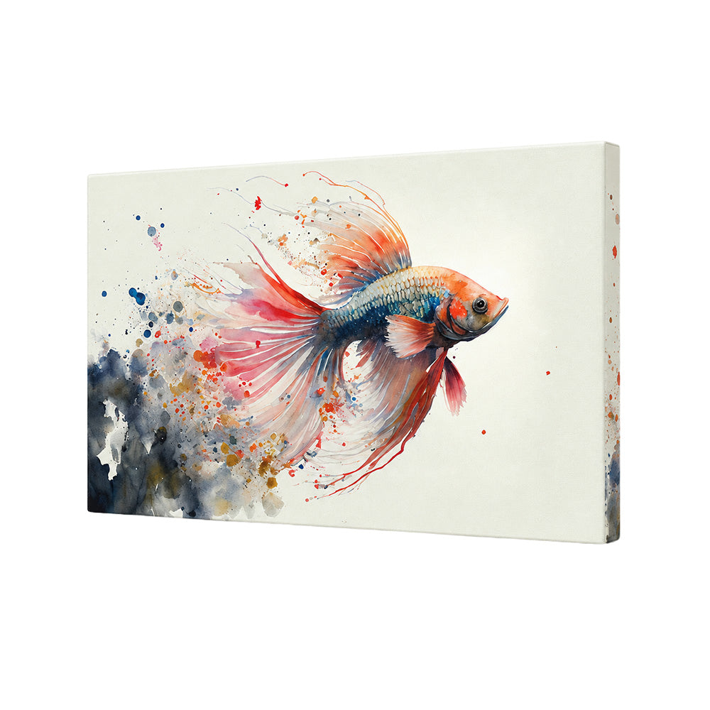 Sepia Homes Koi Fish Watercolour Wall Painting | Canvas Wall Art for Living Room, Bedroom & Office