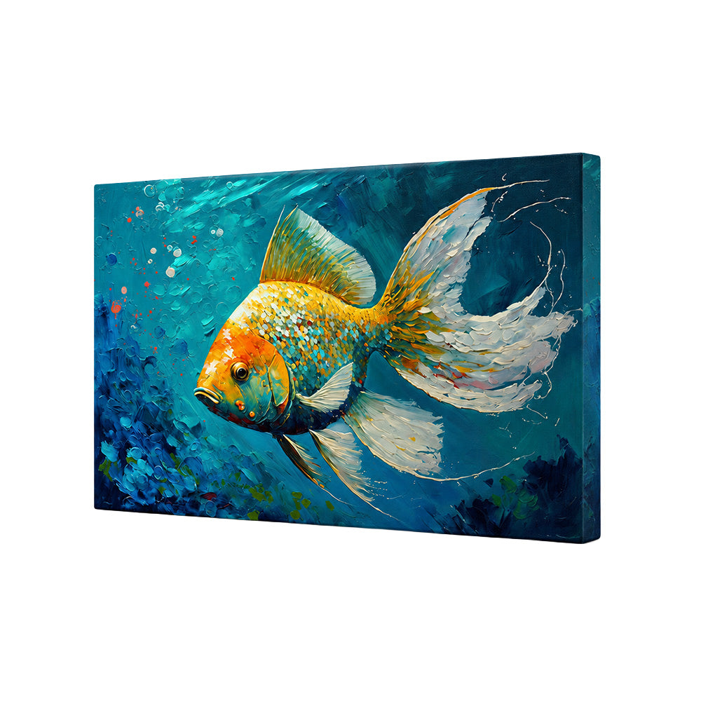 Sea Turtle Underwater Wall Painting | Canvas Wall Art for Living Room, Bedroom & Office