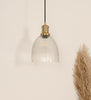 Grooved Transparent Glass Pendant