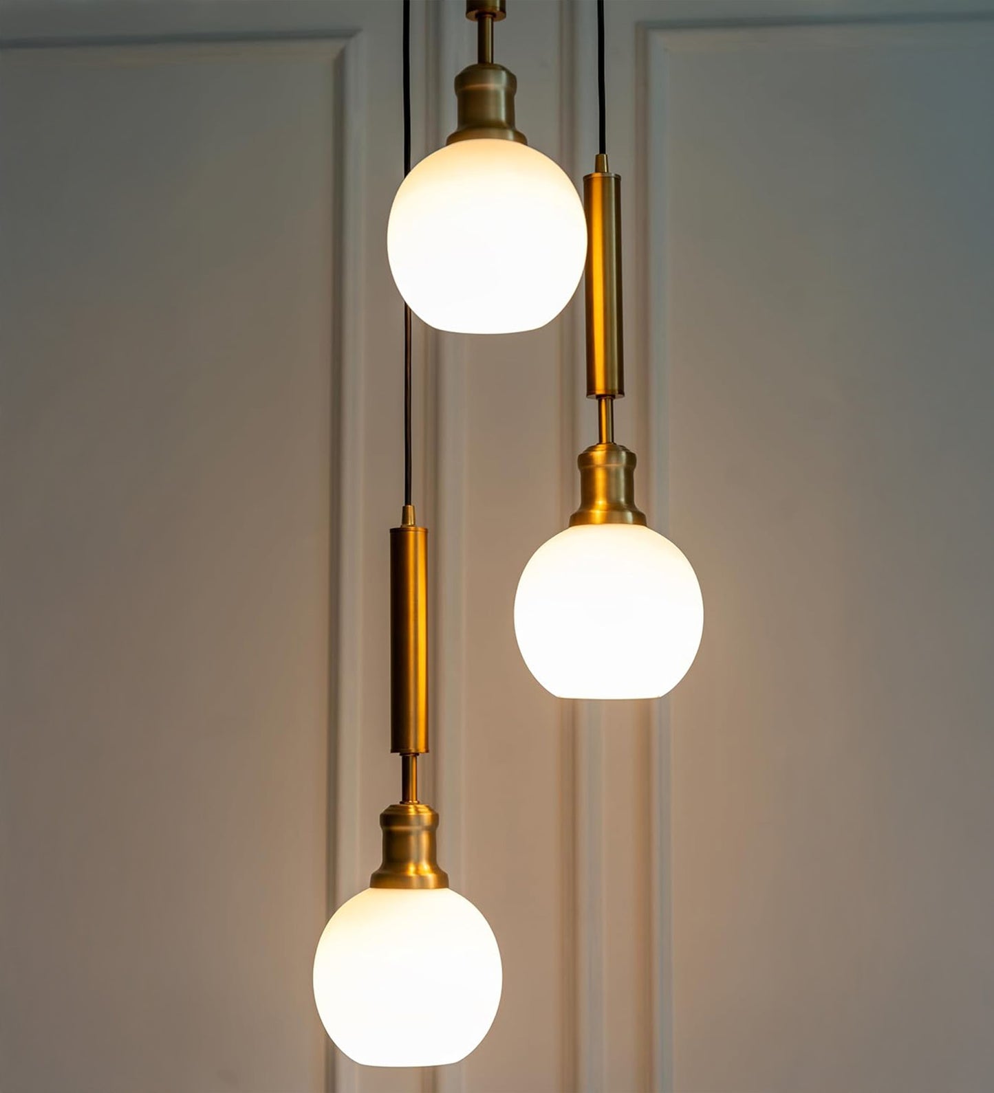 Triple Globe Pendant with Frosted White Glass