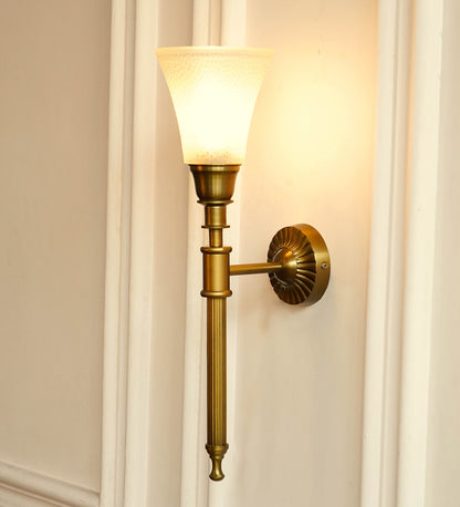 Corrugated Wall Lamp with Frosted Hammered Glass