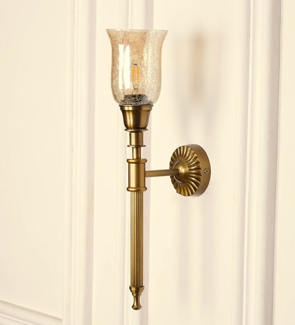 Corrugated Wall Lamp with Crackled Glass