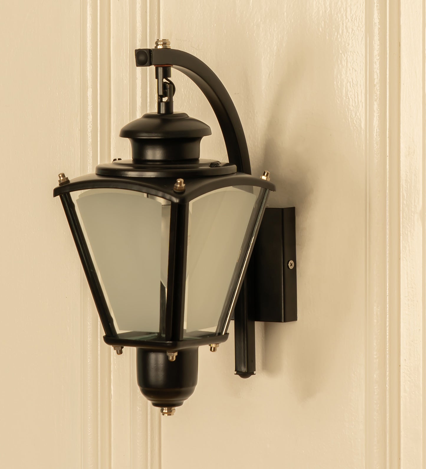 Black Waterproof Lantern Wall Light