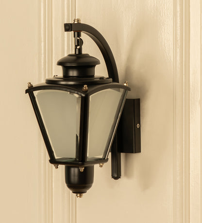 Black Waterproof Lantern Wall Light