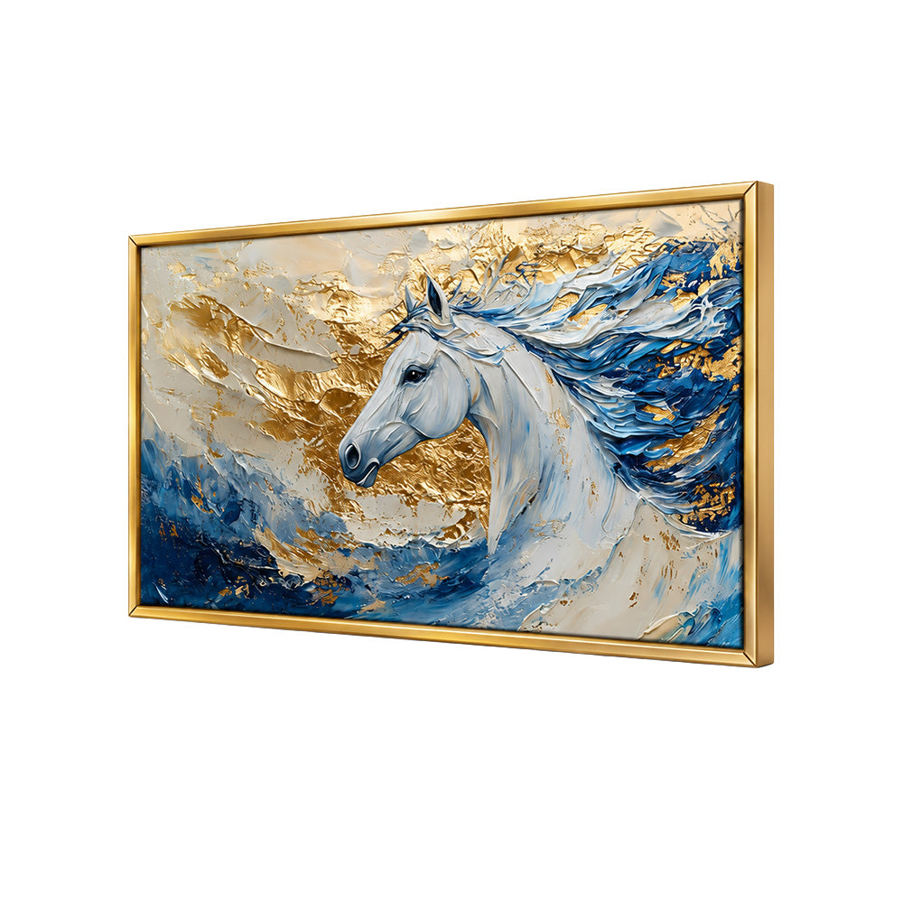 Sepia Homes Majestic White Horse Wall Painting | Canvas Wall Art for Living Room, Bedroom & Office