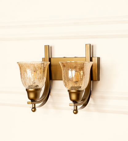 Double J Wall Lamp with Crackled Cup Glass