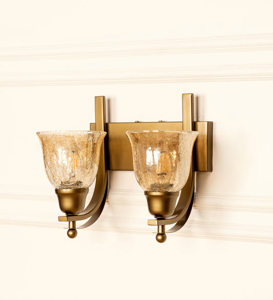 Double J Wall Lamp with Crackled Cup Glass