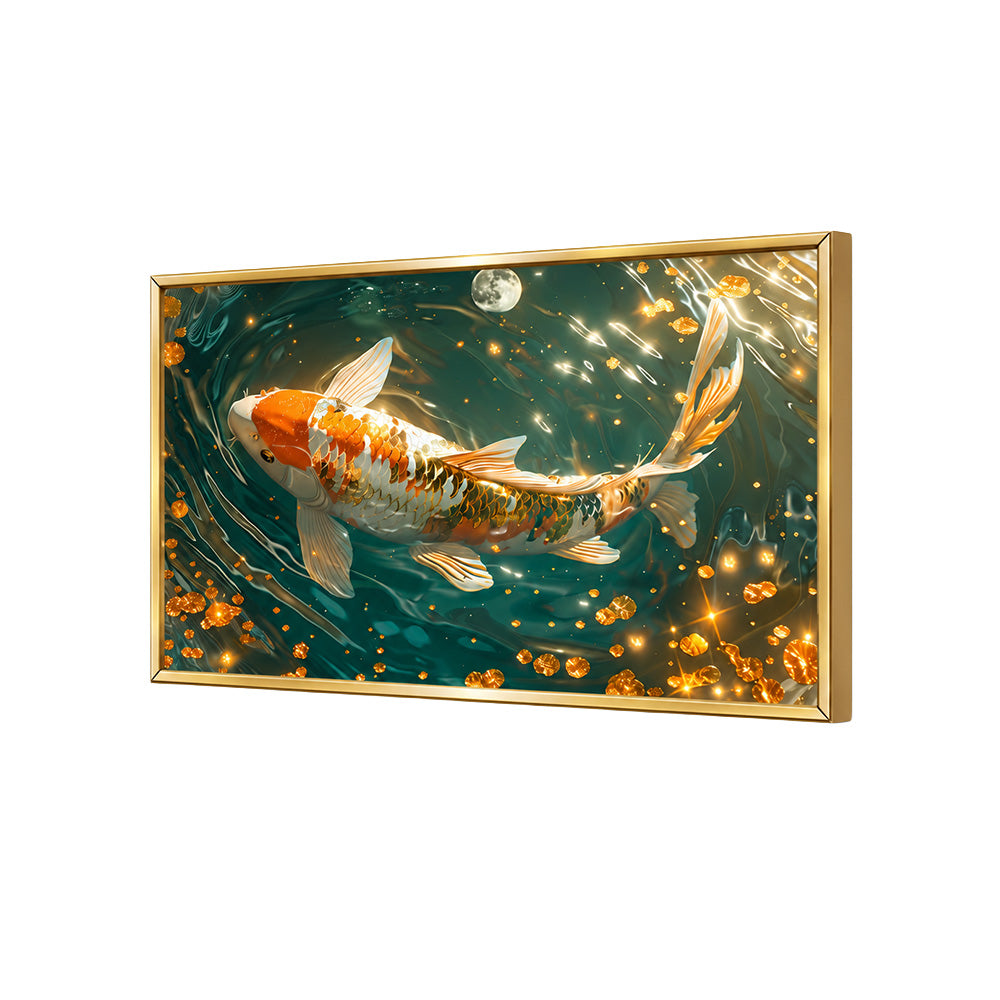 Koi Pond Wall Painting | Canvas Wall Art for Living Room, Bedroom & Office