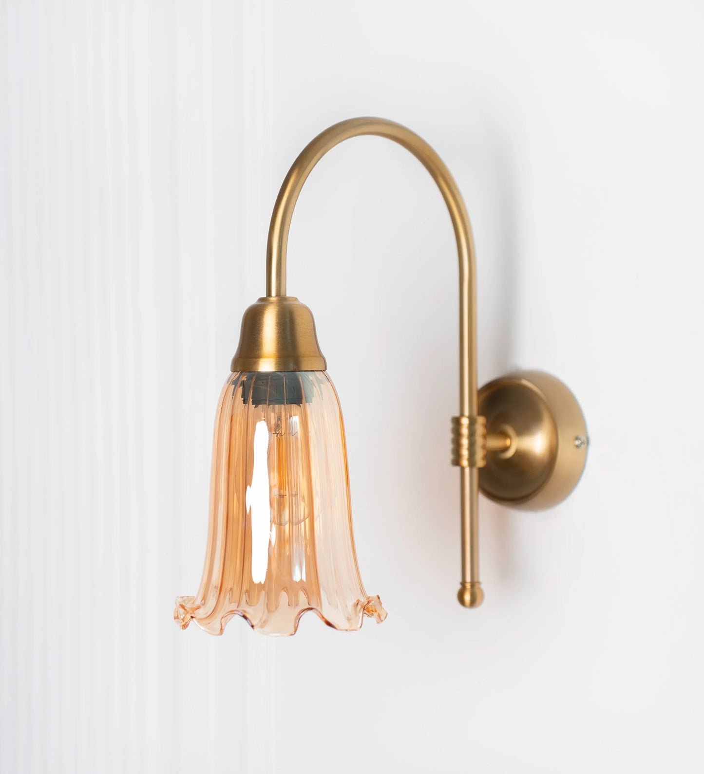 Hockey Wall Lamp with Fluted Flower Glass