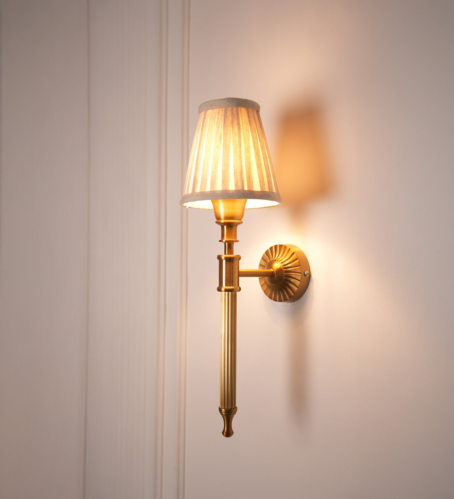 Corrugated Wall Lamp with Pleated Shade