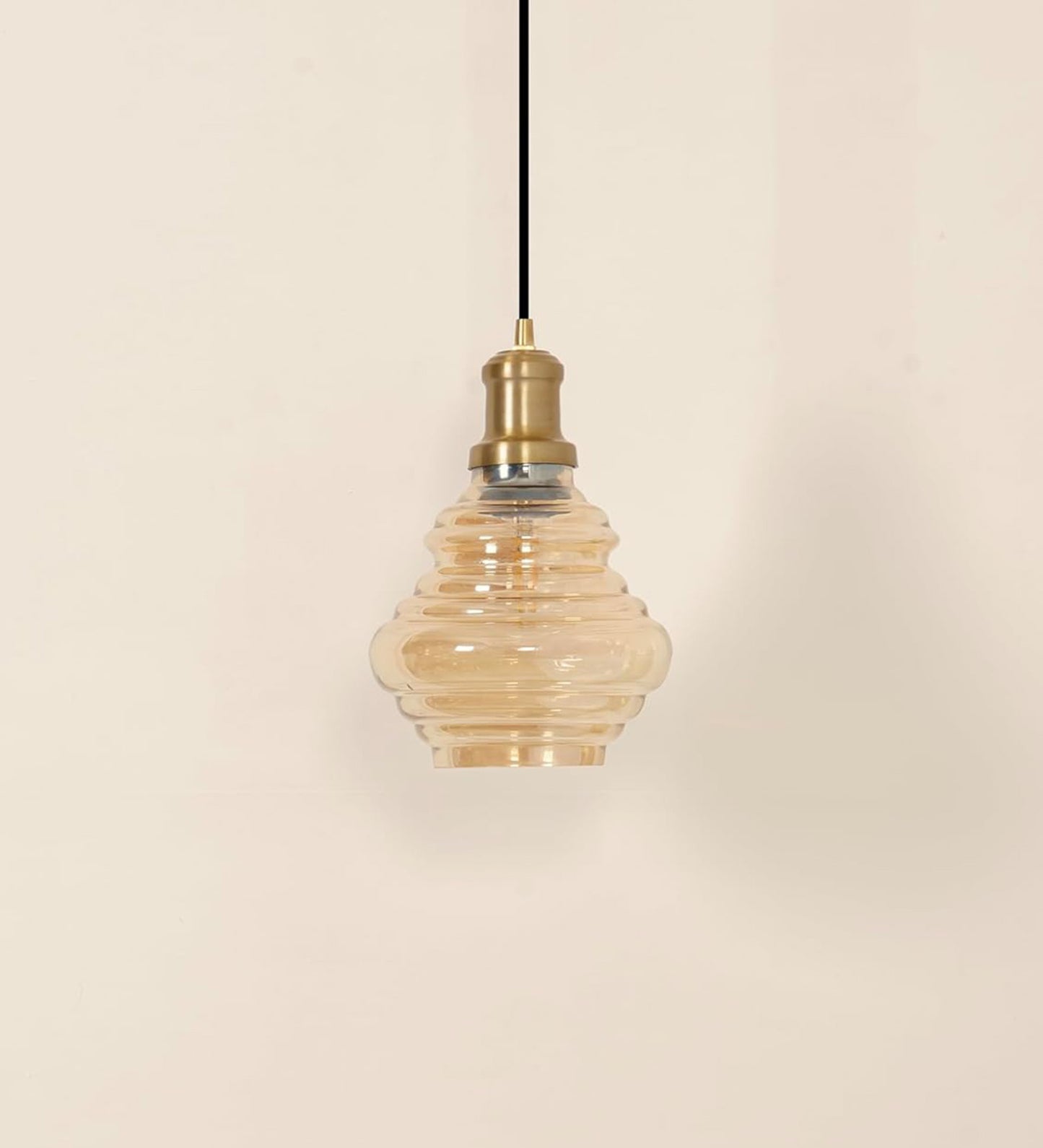 Spiral Golden Luster Glass Pendant