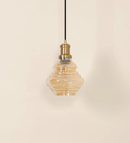 Spiral Golden Luster Glass Pendant