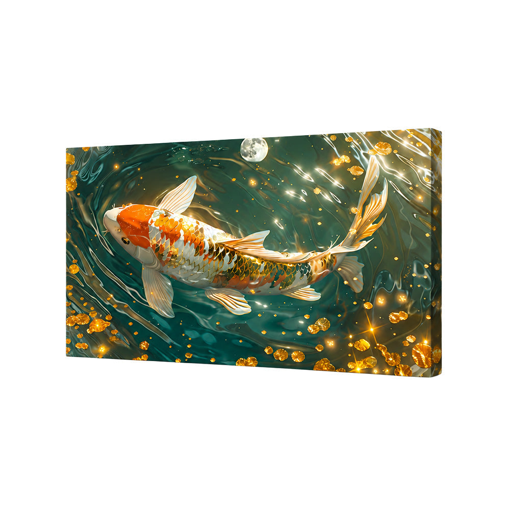 Koi Pond Wall Painting | Canvas Wall Art for Living Room, Bedroom & Office