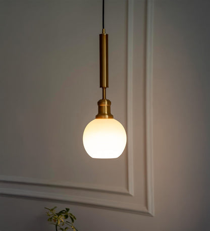 Globe Pendant with Frosted White Glass