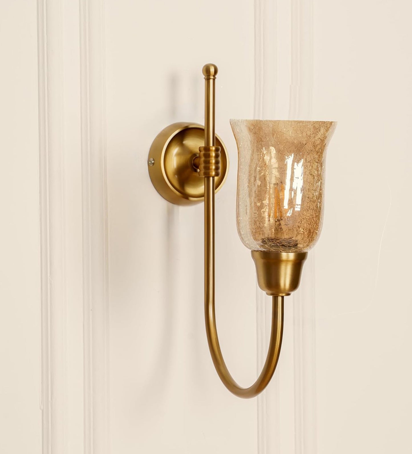 Hockey Wall Lamp with Crackled Glass