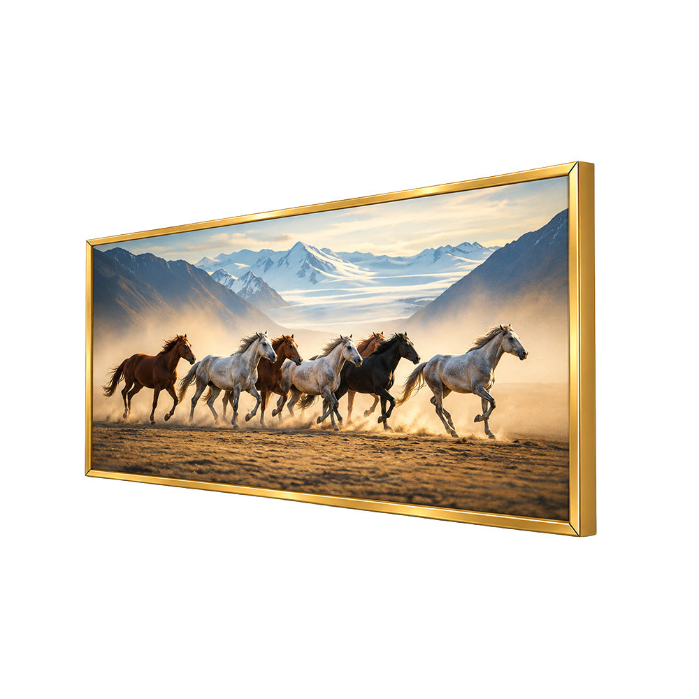Horse Herd Sunset Wall Painting | Canvas Wall Art for Living Room, Bedroom & Office