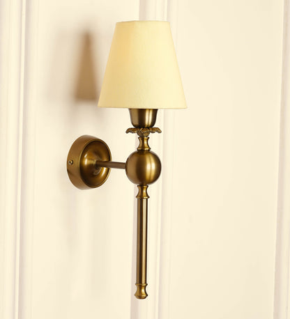 Ball Wall Lamp with Cream Fabric Shade