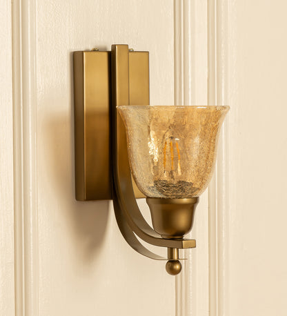 J Wall Lamp with Crackled Cup Glass