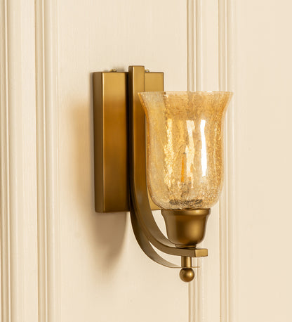 J Wall Lamp with Crackled Chimney Glass
