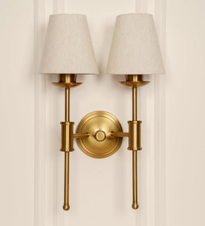 Double Spacer Wall Lamp with Off White Shade