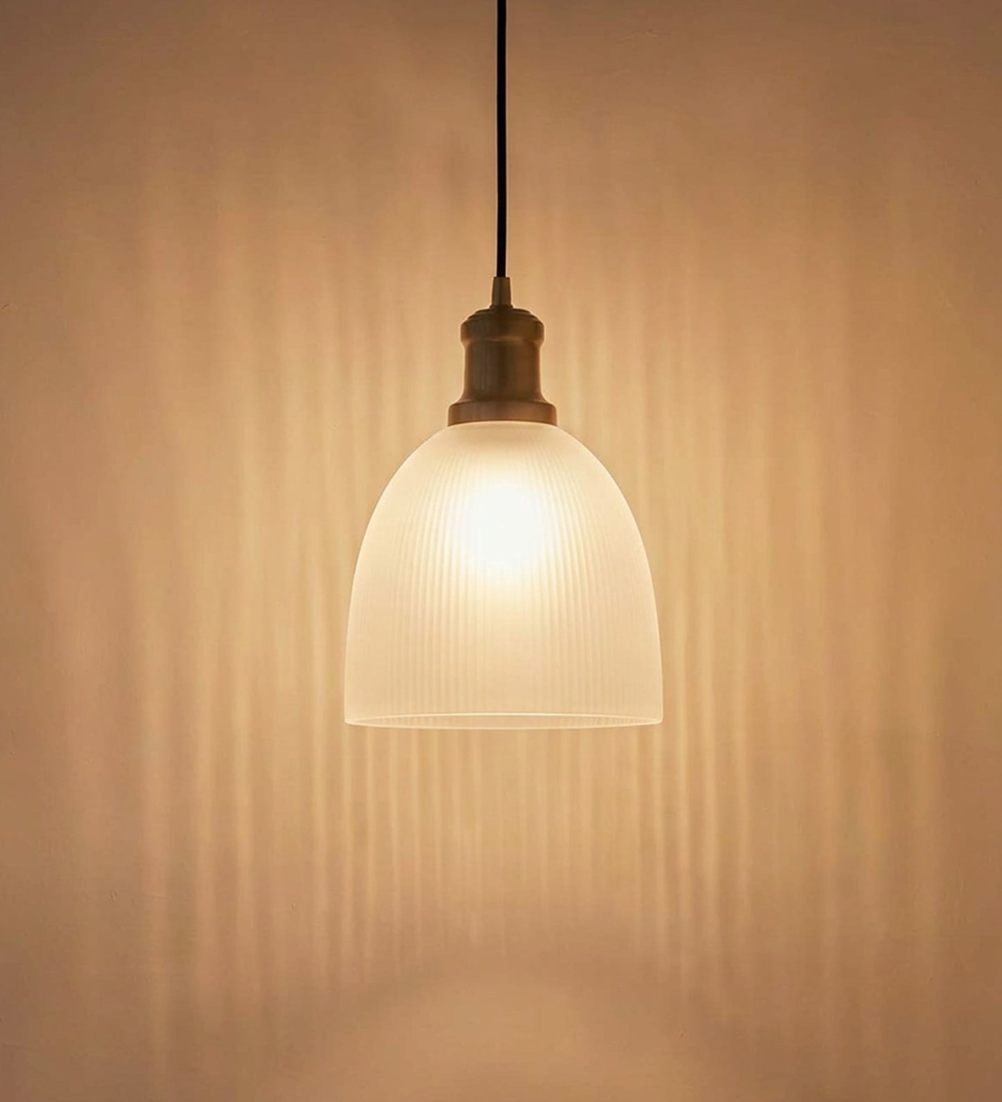 Grooved Frosted Glass Pendant