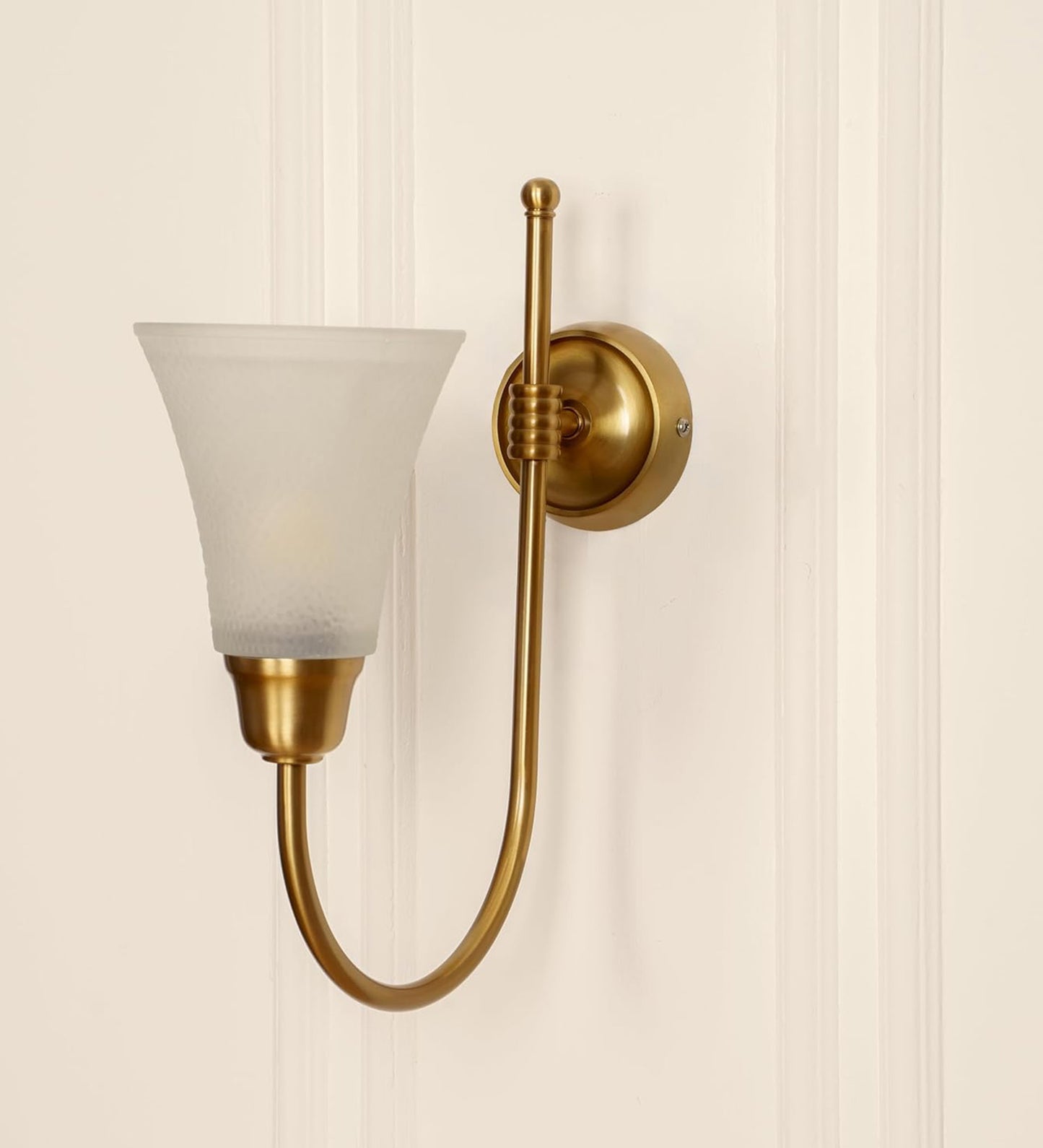 Hockey Wall Lamp with Frosted Hammered Glass