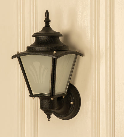 Matt Black Waterproof Lantern Wall Light