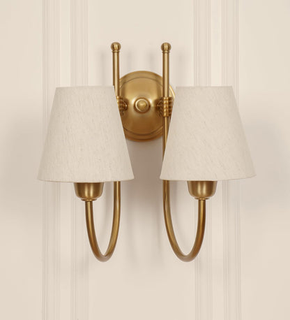 Double Hockey Wall Lamp with Off White Shade
