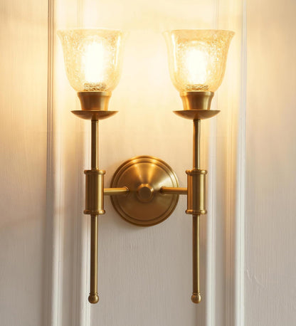 Double Spacer Wall Lamp with Crackled Cup Glass