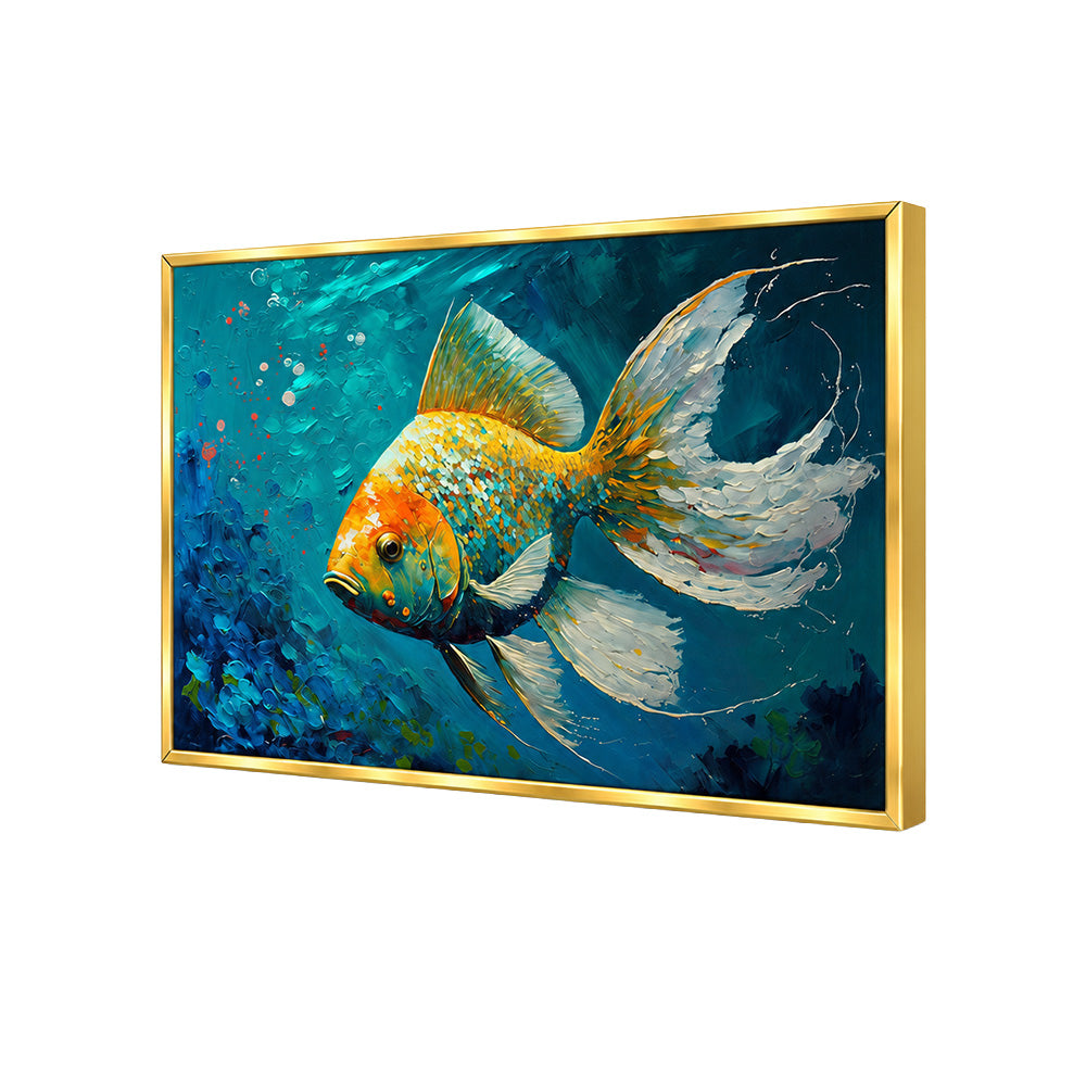 Sea Turtle Underwater Wall Painting | Canvas Wall Art for Living Room, Bedroom & Office