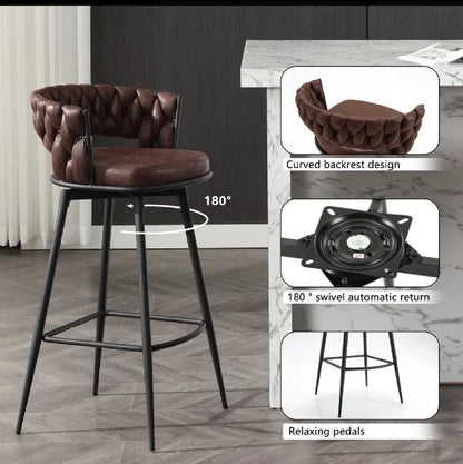 Presley Bar Stool - Dark Brown