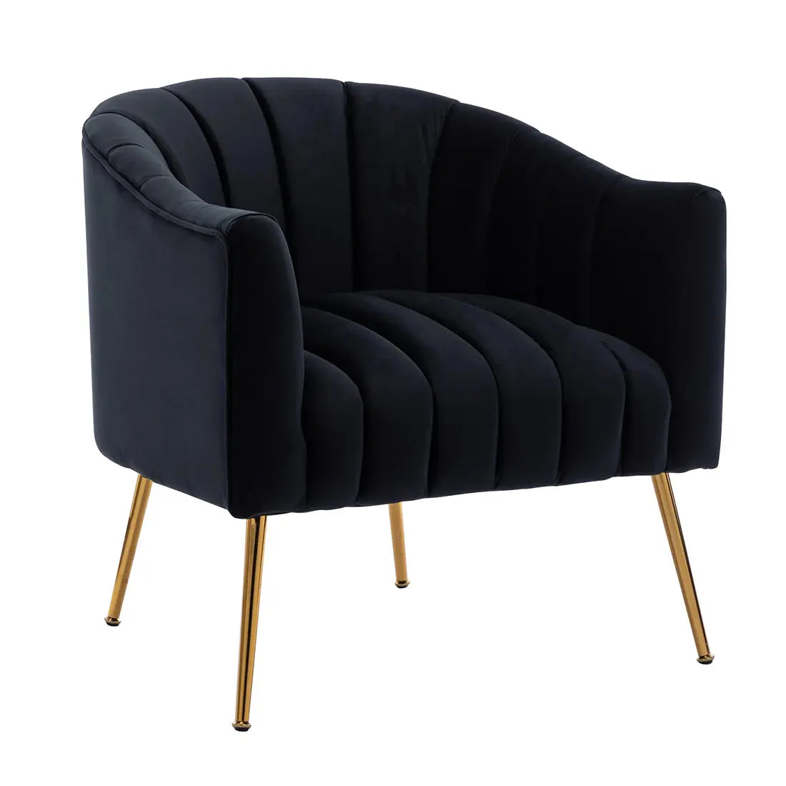 Aurora Velvet Accent Chair – Black