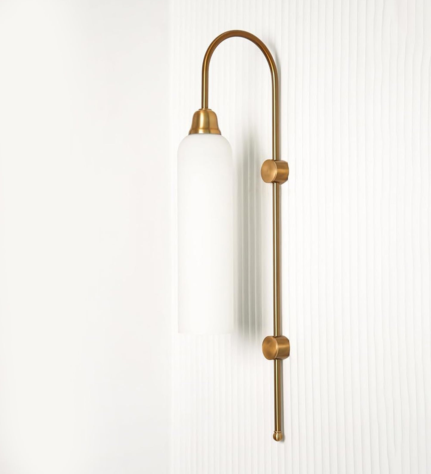 Modern Wall Lamp Antique Brass with Frosted White Glass