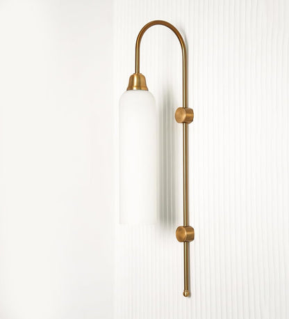 Modern Wall Lamp Antique Brass with Frosted White Glass