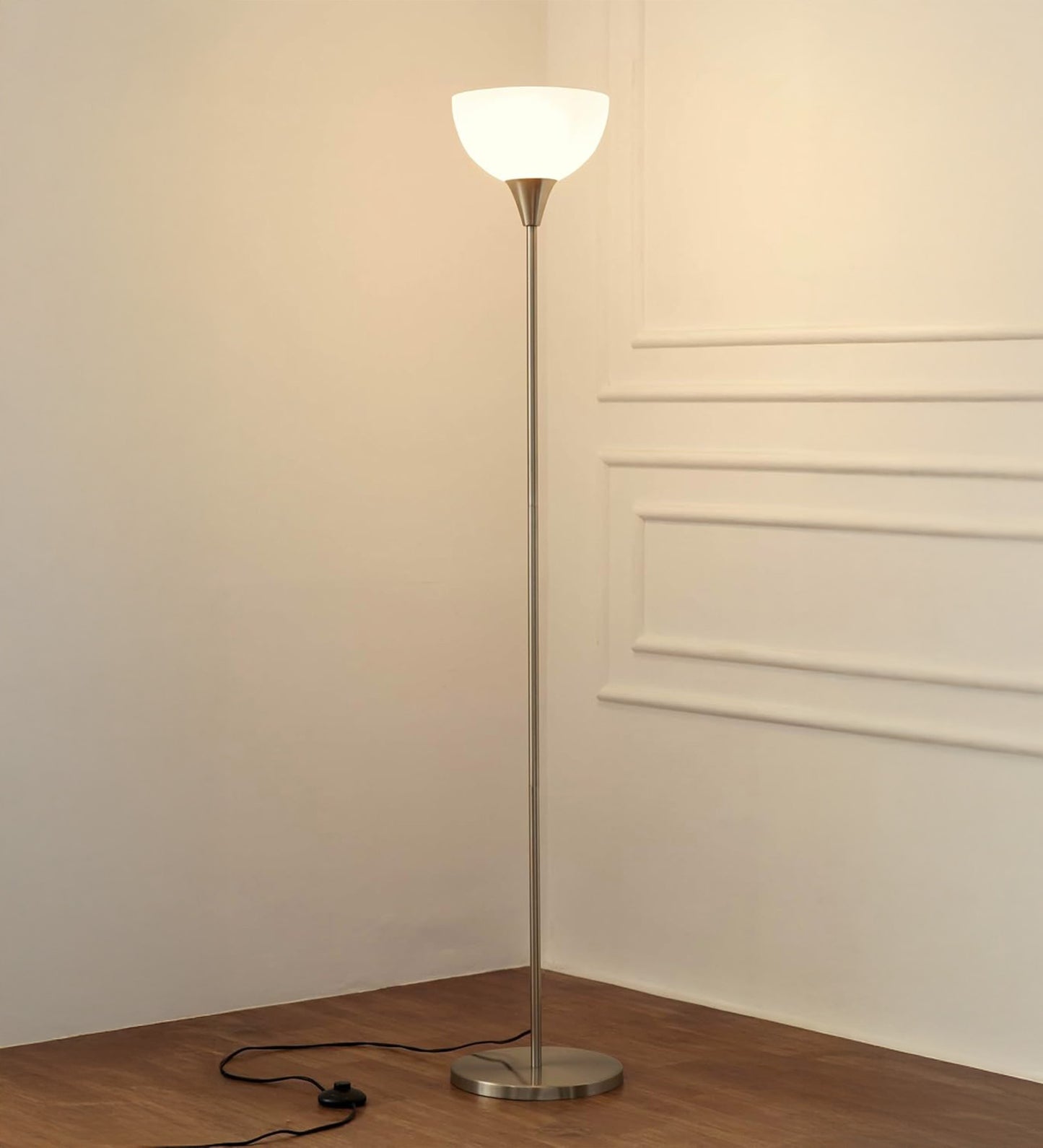 Satin Nickel Uplighter Floor Lamp