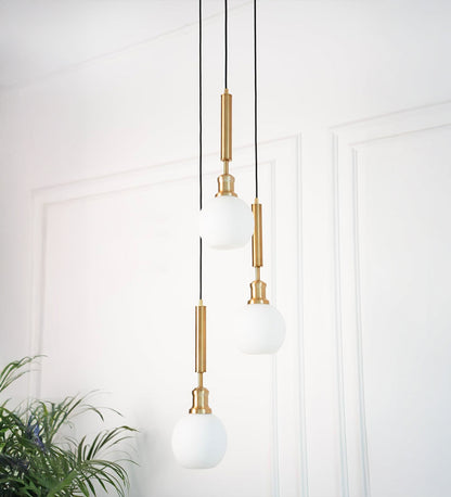Triple Globe Pendant with Frosted White Glass