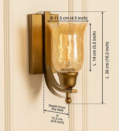 J Wall Lamp with Crackled Chimney Glass