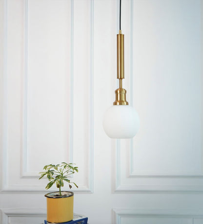 Globe Pendant with Frosted White Glass