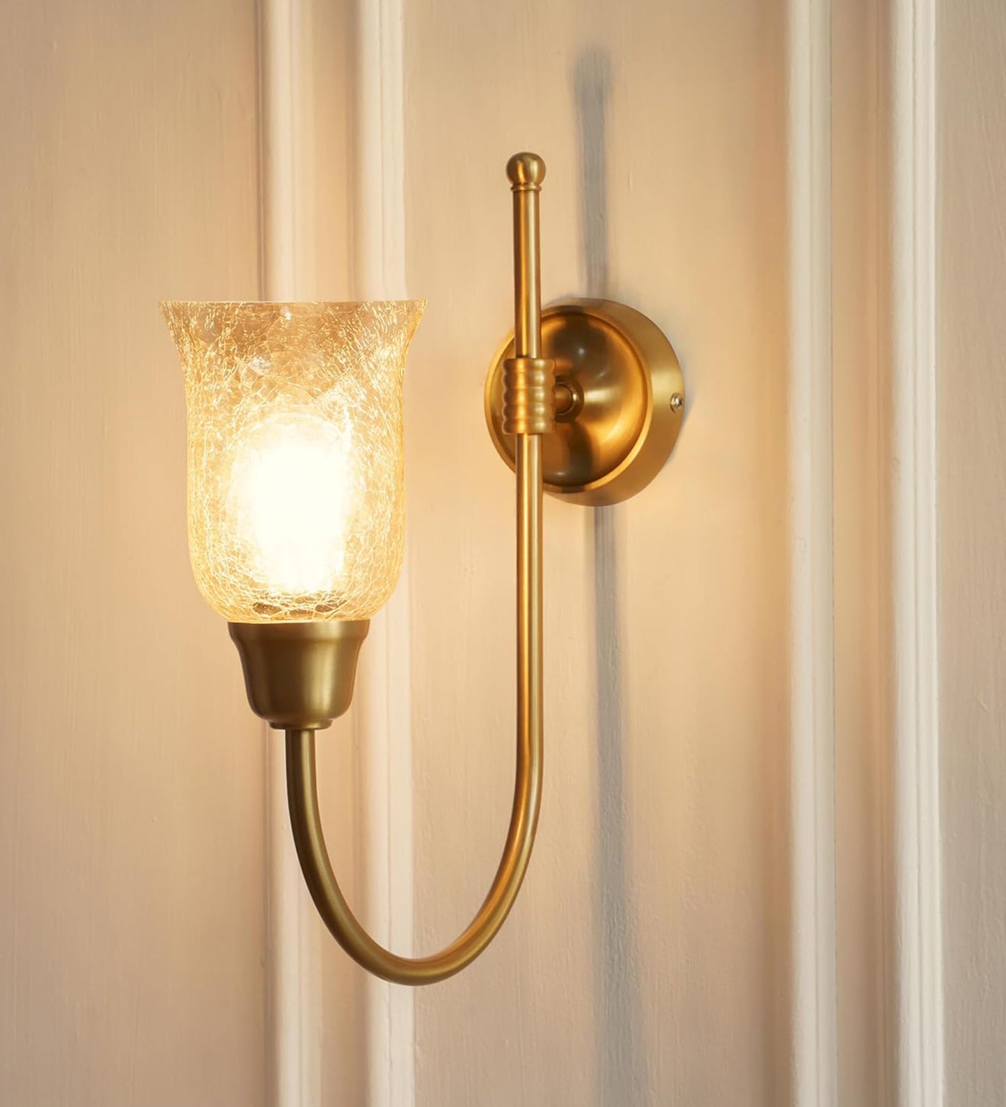 Hockey Wall Lamp with Crackled Glass