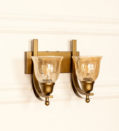 Double J Wall Lamp with Crackled Cup Glass